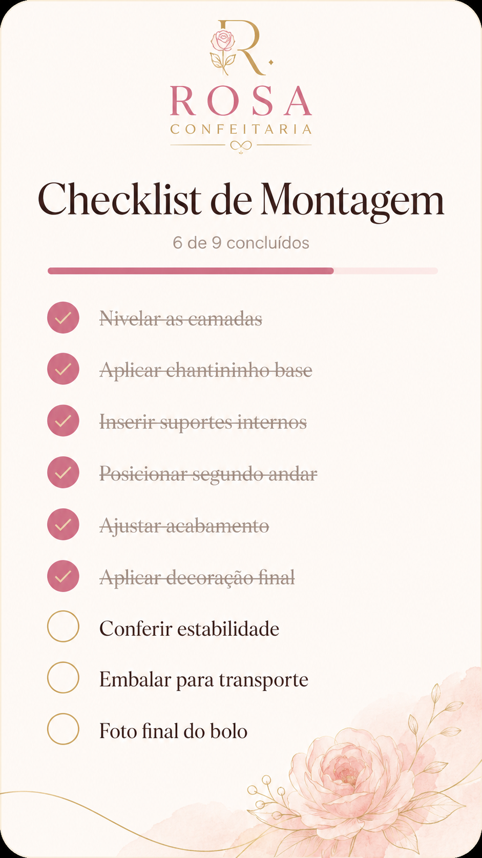 Marque o checklist